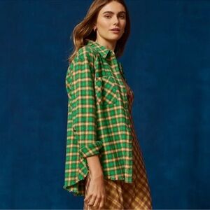 🍀 BDG Urban Outfitters Brixton Plaid Flannel Button-Down Shirt Size Small